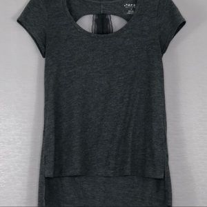 Roper Gray T-Shirt w/embellished LaceCross on Back. SZ S